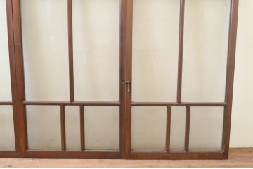 アンティーク建具　大正ロマン　どこか懐かしい雰囲気漂う幅狭ガラス窓4枚セット(引き戸、ガラス戸)(R-069673)