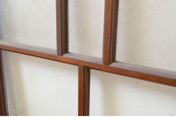 アンティーク建具　大正ロマン　どこか懐かしい雰囲気漂う幅狭ガラス窓4枚セット(引き戸、ガラス戸)(R-069673)