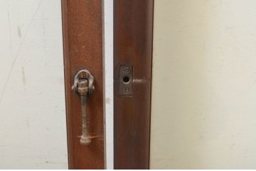アンティーク建具　大正ロマン　どこか懐かしい雰囲気漂う幅狭ガラス窓4枚セット(引き戸、ガラス戸)(R-069673)