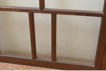 アンティーク建具　大正ロマン　どこか懐かしい雰囲気漂う幅狭ガラス窓4枚セット(引き戸、ガラス戸)(R-069673)