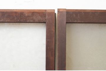 アンティーク建具　大正ロマン　どこか懐かしい雰囲気漂うガラス窓4枚セット(引き戸、ガラス戸)(R-069674)