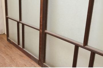 アンティーク建具　大正ロマン　どこか懐かしい雰囲気漂うガラス窓4枚セット(引き戸、ガラス戸)(R-069674)