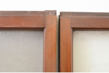 アンティーク建具　大正ロマン　どこか懐かしい雰囲気漂うガラス窓4枚セット(引き戸、ガラス戸)(R-069674)
