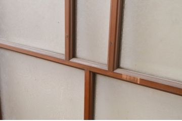 アンティーク建具　大正ロマン　どこか懐かしい雰囲気漂うガラス窓4枚セット(引き戸、ガラス戸)(R-069674)