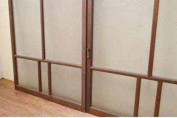 アンティーク建具　大正ロマン　どこか懐かしい雰囲気漂うガラス窓4枚セット(引き戸、ガラス戸)(R-069674)