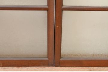 アンティーク建具　大正ロマン　どこか懐かしい雰囲気漂うガラス窓4枚セット(引き戸、ガラス戸)(R-069674)