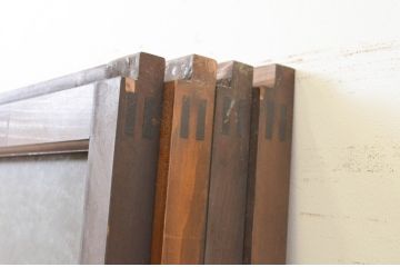 アンティーク建具　大正ロマン　どこか懐かしい雰囲気漂うガラス窓4枚セット(引き戸、ガラス戸)(R-069674)
