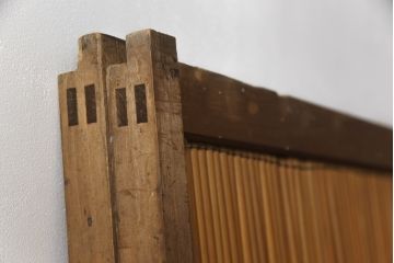 アンティーク建具　情緒あふれる空間づくりにおすすめの御簾戸2枚セット(引き戸、簾戸、簀戸、葭戸、夏障子、夏戸、葦戸)(R-069679)