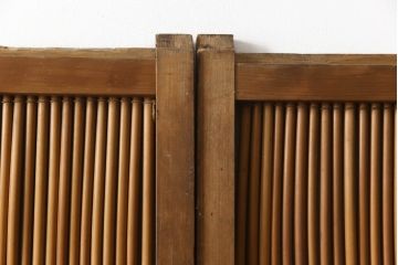 アンティーク建具　情緒あふれる空間づくりにおすすめの御簾戸2枚セット(引き戸、簾戸、簀戸、葭戸、夏障子、夏戸、葦戸)(R-069679)