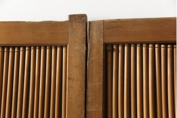 アンティーク建具　情緒あふれる空間づくりにおすすめの御簾戸2枚セット(引き戸、簾戸、簀戸、葭戸、夏障子、夏戸、葦戸)(R-069680)