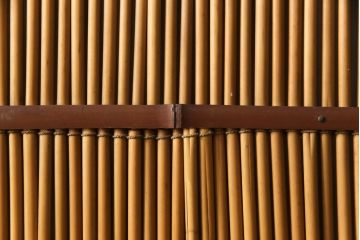 アンティーク建具　情緒あふれる空間づくりにおすすめの御簾戸2枚セット(引き戸、簾戸、簀戸、葭戸、夏障子、夏戸、葦戸)(R-069680)