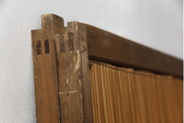 アンティーク建具　情緒あふれる空間づくりにおすすめの御簾戸2枚セット(引き戸、簾戸、簀戸、葭戸、夏障子、夏戸、葦戸)(R-069680)