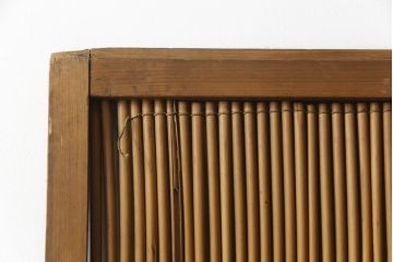 アンティーク建具　情緒あふれる空間づくりにおすすめの御簾戸2枚セット(引き戸、簾戸、簀戸、葭戸、夏障子、夏戸、葦戸)(R-069680)