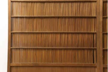 アンティーク建具　情緒あふれる空間づくりにおすすめの御簾戸2枚セット(引き戸、簾戸、簀戸、葭戸、夏障子、夏戸、葦戸)(R-069680)