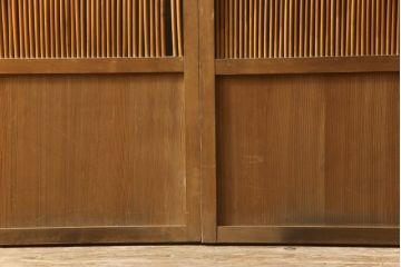 アンティーク建具　情緒あふれる空間づくりにおすすめの御簾戸2枚セット(引き戸、簾戸、簀戸、葭戸、夏障子、夏戸、葦戸)(R-069680)