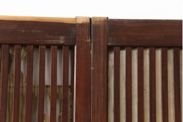 アンティーク建具　風情のある佇まいが魅力的な幅狭格子戸4枚セット(引き戸、ガラス帯戸)(R-069681)