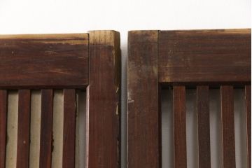 アンティーク建具　風情のある佇まいが魅力的な幅狭格子戸4枚セット(引き戸、ガラス帯戸)(R-069681)