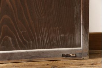 アンティーク建具　風情のある佇まいが魅力的な幅狭格子戸4枚セット(引き戸、ガラス帯戸)(R-069681)