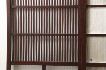 アンティーク建具　風情のある佇まいが魅力的な幅狭格子戸4枚セット(引き戸、ガラス帯戸)(R-069681)