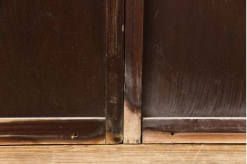 アンティーク建具　風情のある佇まいが魅力的な幅狭格子戸4枚セット(引き戸、ガラス帯戸)(R-069681)