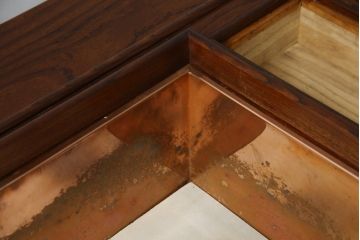 中古　岩谷堂箪笥　重厚感ある金具と佇まいが魅力の長火鉢(木製火鉢、ローテーブル、座卓)(R-069684)