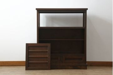 中古　美品　松本民芸家具　#505型　落ち着きのある色合いが和モダンな印象を深める茶箪笥(飾り棚、茶棚、収納棚、戸棚)(定価約30万円)(R-069685)