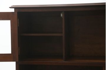 中古　美品　松本民芸家具　和モダンな雰囲気漂うC型サイドボード(サイドキャビネット、収納棚、戸棚、飾り棚)(R-069688)