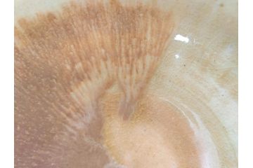 利岡光仙　九谷光仙窯　自銘「瑞光」　黄釉　茶碗(共箱付き、和食器、茶道具、茶器)(R-069701)