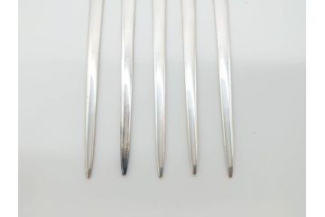 昭和レトロ　天賞堂　SILVER(シルバー)950　銀製　総重量約84g　上品な雰囲気溢れるスプーン3本・楊枝5本セット(箱付き、カトラリー)(R-069705)