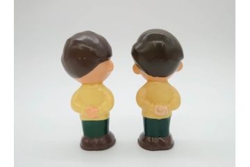 当時物　ソニー坊や　SONY　CORP　JARAN　キャラクター　フィギュア　10cm　可愛らしくて癒されるソフビ人形2体(置物)(R-069709)