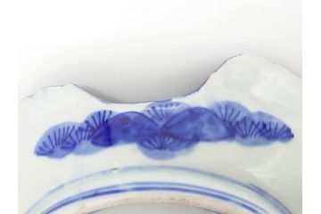明治期　珍品!　染綿　色絵　染付　42cm　鮮やかな色彩が素敵な鯛形大皿(おめでタイ、魚形、和食器)(R-069710)