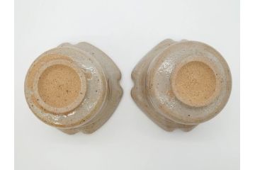 十三代　太郎右衛門陶房　唐津焼窯元　絵唐津　おしゃれなデザインが目を惹く向付5客セット(忠夫、共箱付き、和食器)(R-069713)
