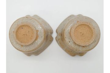 十三代　太郎右衛門陶房　唐津焼窯元　絵唐津　おしゃれなデザインが目を惹く向付5客セット(忠夫、共箱付き、和食器)(R-069713)