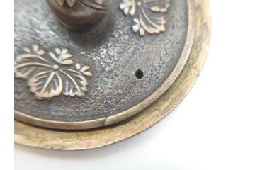 時代物　桜紋が味わい深い魅力を放つ湯沸(銅瓶、鉄瓶、茶道具、湯瓶、共箱付き)(R-069714)