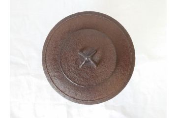 釜師　大国　藤兵衛　茶来渇　飯来飢　替蓋付き　不審庵　味わい深く上質な造りの茶飯釜(茶道具、大國、共箱付き)(R-069716)