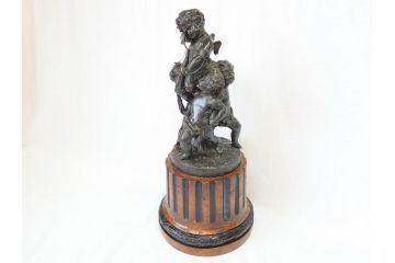 西洋アンティーク　精巧に作られた天使たちが美しいブロンズ像(キューピット、オブジェ、置物)(R-069718)