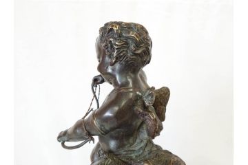 西洋アンティーク　精巧に作られた天使たちが美しいブロンズ像(キューピット、オブジェ、置物)(R-069718)
