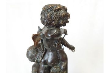 西洋アンティーク　精巧に作られた天使たちが美しいブロンズ像(キューピット、オブジェ、置物)(R-069718)