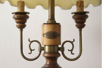 中古　絶版!　輸入品　希少　アメリカンコープ(AMERICAN COOP)　大きなガラスシェードのフロアスタンド(スタンドライト、スタンド照明)(R-069725)