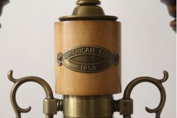 中古　絶版!　輸入品　希少　アメリカンコープ(AMERICAN COOP)　大きなガラスシェードのフロアスタンド(スタンドライト、スタンド照明)(R-069725)