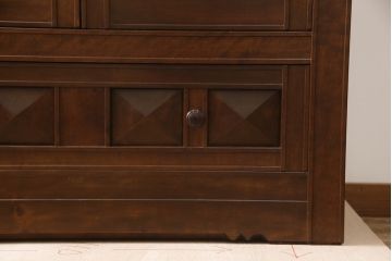 中古　美品　松本民芸家具　SII型　ワードローブ　シックな佇まいが魅力の引き出し付き洋服タンス(衣装箪笥、整理たんす、収納タンス)(R-069729)