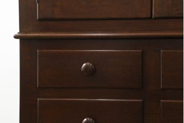 中古　松本民芸家具　丸い取っ手がアクセントのE型洋服タンス(衣装箪笥、整理タンス、収納たんす、ワードローブ、引き出し、チェスト)(R-069758)