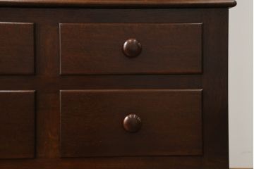 中古　松本民芸家具　丸い取っ手がアクセントのE型洋服タンス(衣装箪笥、整理タンス、収納たんす、ワードローブ、引き出し、チェスト)(R-069758)
