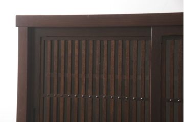 中古　美品　上質な和の空間を演出する二段重ね水屋箪笥(食器棚、茶箪笥、キャビネット、収納棚、戸棚、店舗什器)(R-069759)