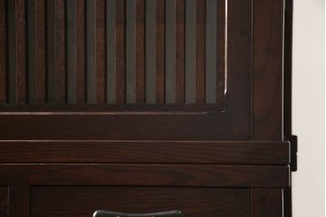 中古　美品　上質な和の空間を演出する二段重ね水屋箪笥(食器棚、茶箪笥、キャビネット、収納棚、戸棚、店舗什器)(R-069759)