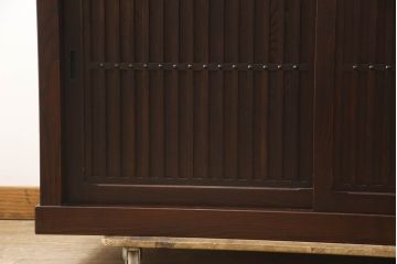 中古　美品　上質な和の空間を演出する二段重ね水屋箪笥(食器棚、茶箪笥、キャビネット、収納棚、戸棚、店舗什器)(R-069759)