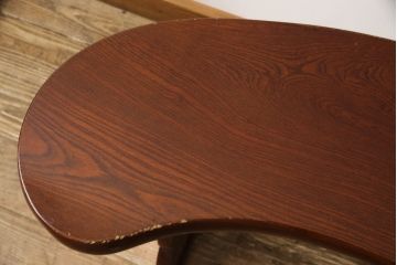 和製アンティーク　特大!!　希少サイズ　総欅(ケヤキ)材　格調高い雰囲気を醸し出す漆塗りの脇息(きょうそく、肘置き、肘掛け)(R-069768)