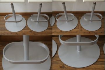 中古　短期展示品　美品　Cassinaixc.(カッシーナイクスシー)　Boomerang(ブーメラン)　シンプルで上品な佇まいが魅力のカウンターチェア4脚セット(回転椅子、ハイチェア、アームレスチェア、店舗什器)(R-069786)