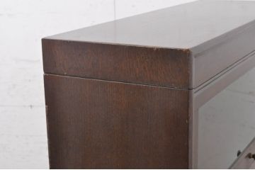 和製アンティーク　オーク材　落ち着いた色合いがクラシカルなお部屋に馴染みやすい脚付きスタッキングブックケース(本箱、収納棚、戸棚、キャビネット、飾り棚、陳列棚)(R-069791)