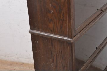 イギリスアンティーク　オーク材　落ち着いた色合いがクラシカルなお部屋に馴染みやすい引き出し付きスタッキングブックケース(本箱、収納棚、戸棚、キャビネット、飾り棚、陳列棚、英国)(R-069793)